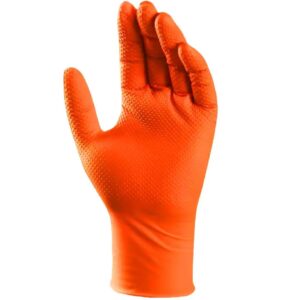 W Paquete de 50 guantes de nitrilo de 8g de resistencia pesada